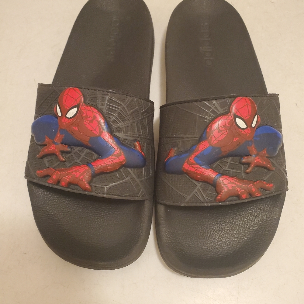 adidas Kids Spider-Man Slide Sandals - Black and Red
